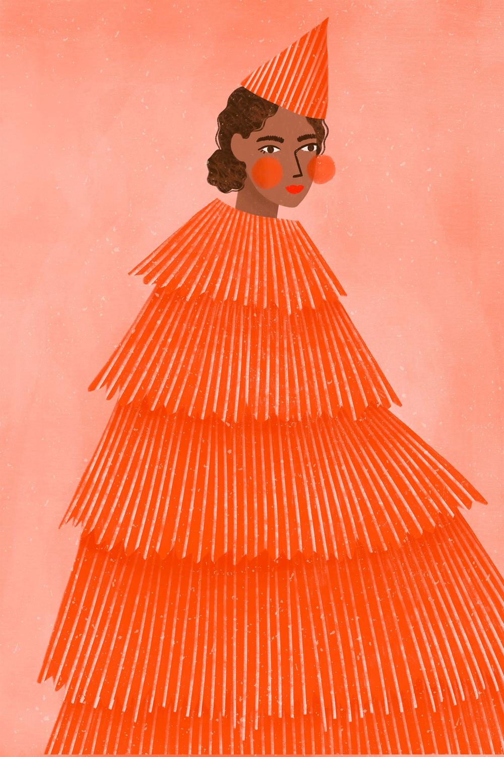 Orange Party Girl-by-Bea Muller-wall-art-print-canvas-poster-framed-Gioia