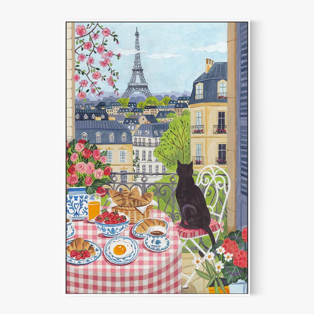 Paris Balcony Breakfast-by-Caroline Bonne Muller-wall-art-print-canvas-poster-framed-Gioia