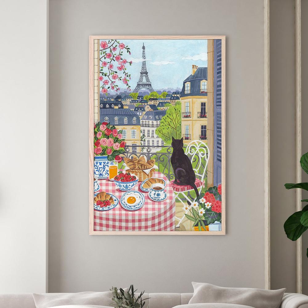 Paris Balcony Breakfast-by-Caroline Bonne Muller-wall-art-print-canvas-poster-framed-Gioia