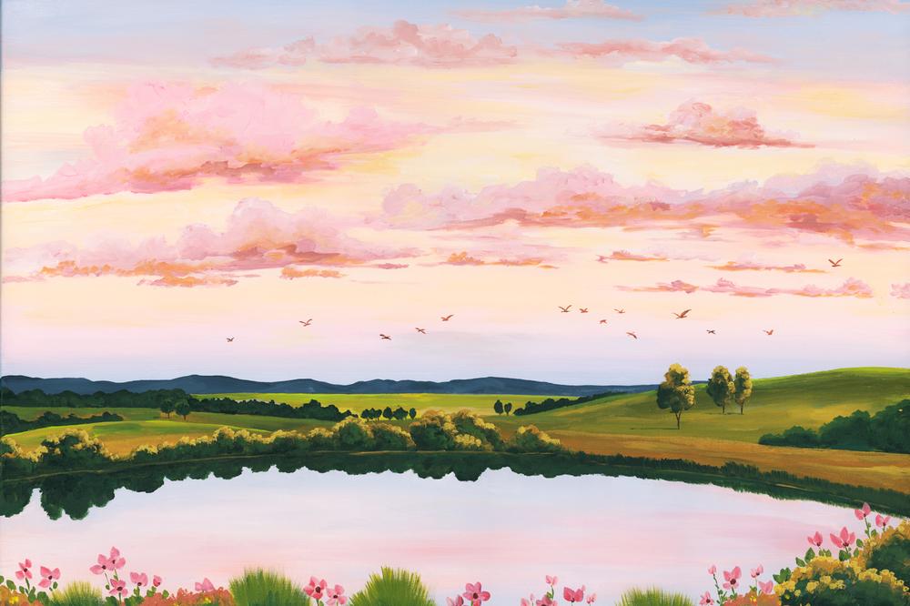 Peachy Skies-by-Meg Frances-wall-art-print-canvas-poster-framed-Gioia