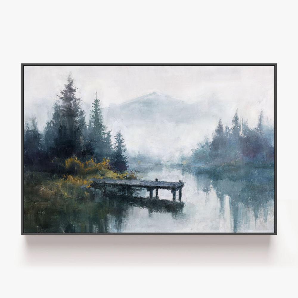 Pine Reflections-by-Nina Blue-wall-art-print-canvas-poster-framed-Gioia