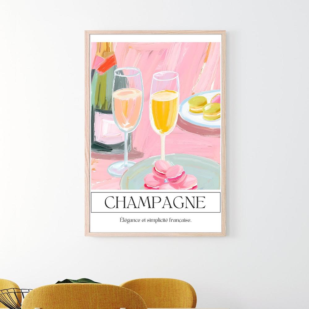 Pink Champagne Macarons-by-Ohkimiko-wall-art-print-canvas-poster-framed-Gioia