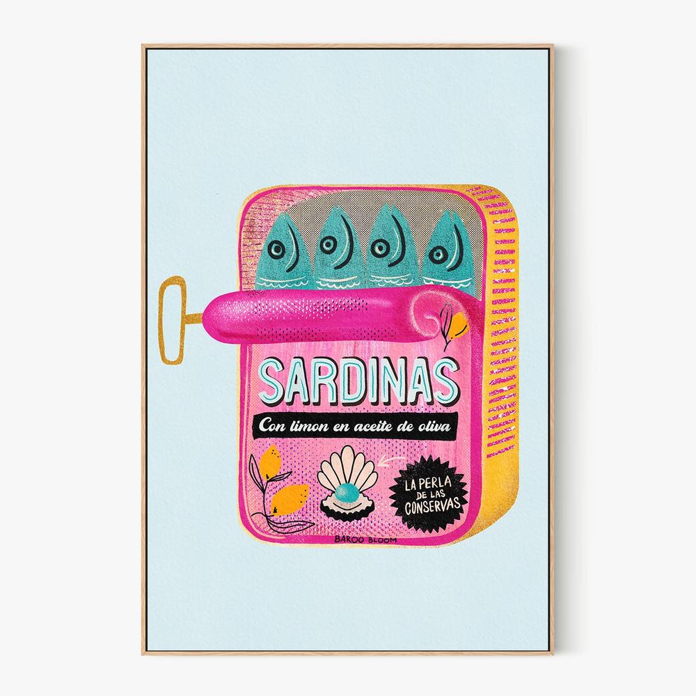Pink Sardines With Lemon-by-Baroo Bloom-wall-art-print-canvas-poster-framed-Gioia