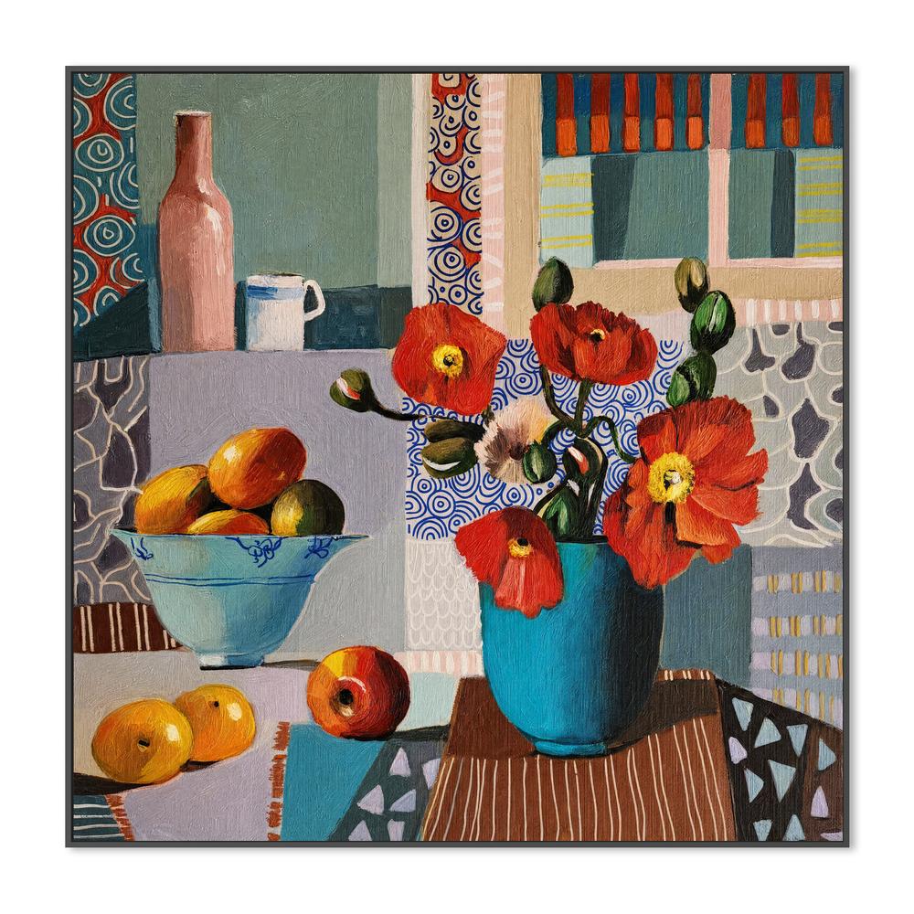 Poppies with Fruit-by-Susan Trudinger-wall-art-print-canvas-poster-framed-Gioia