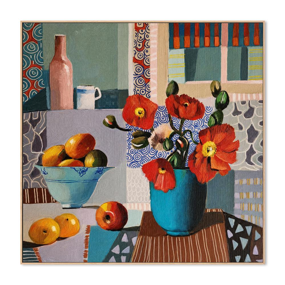 Poppies with Fruit-by-Susan Trudinger-wall-art-print-canvas-poster-framed-Gioia