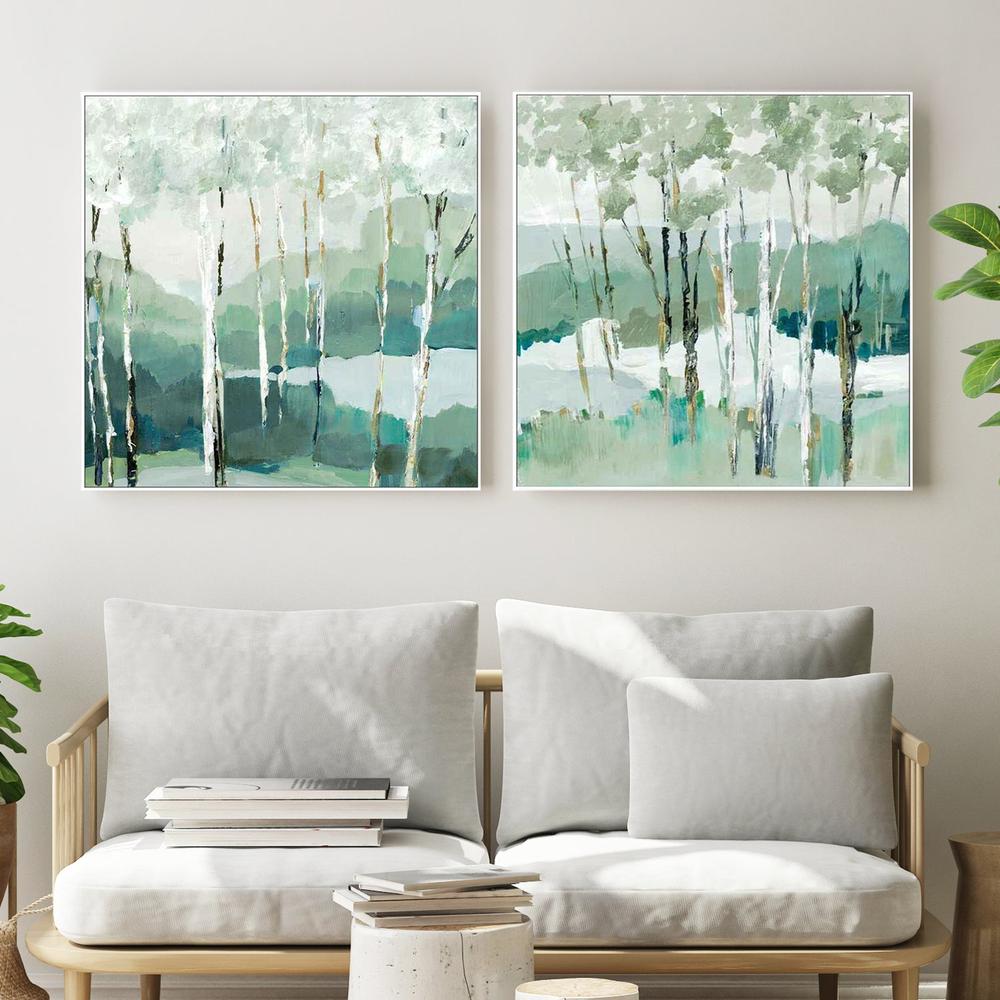 Quiet Birch Forest & Quiet Birch Forest I , Set Of 2-by-Lera-wall-art-print-canvas-poster-framed-Gioia