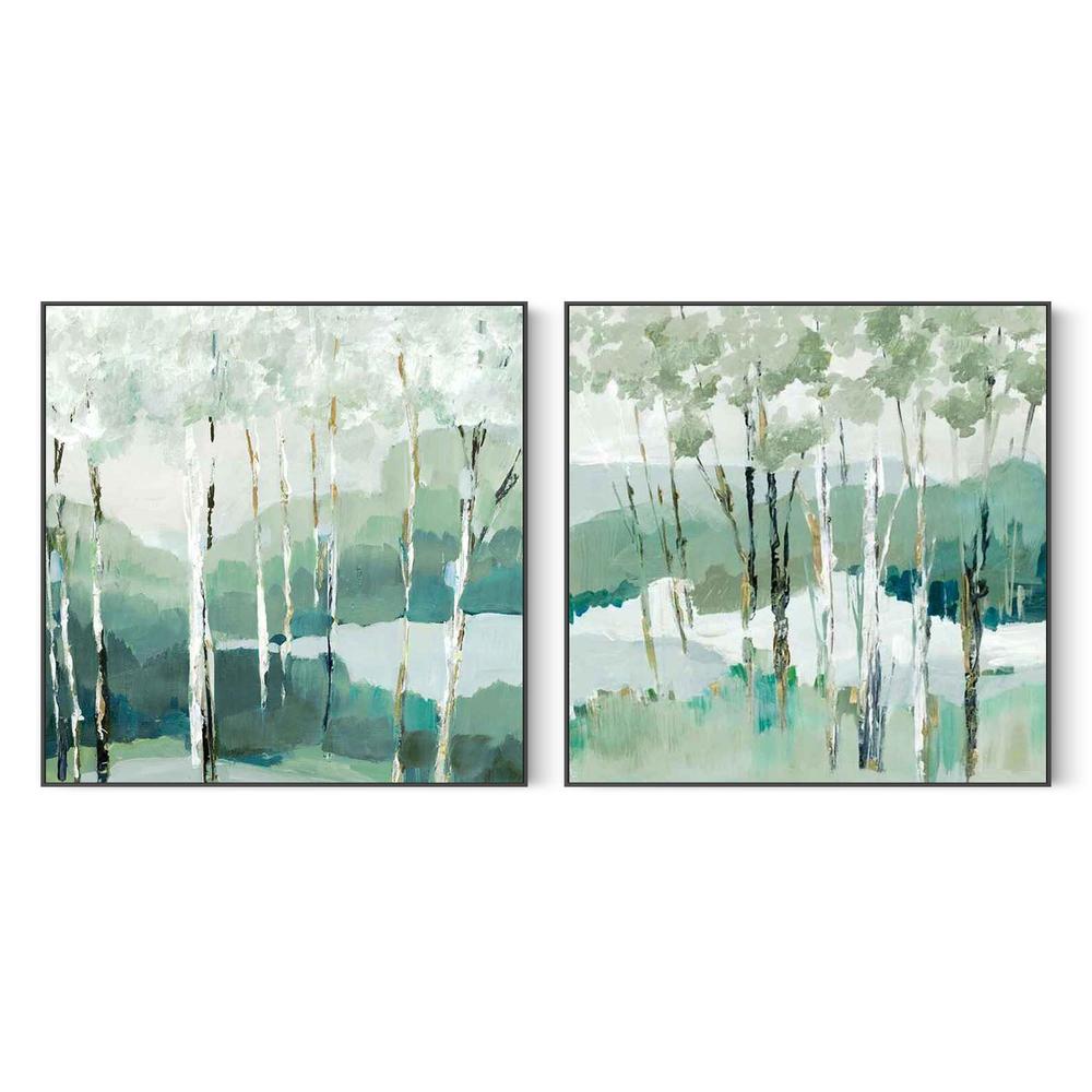 Quiet Birch Forest & Quiet Birch Forest I , Set Of 2-by-Lera-wall-art-print-canvas-poster-framed-Gioia