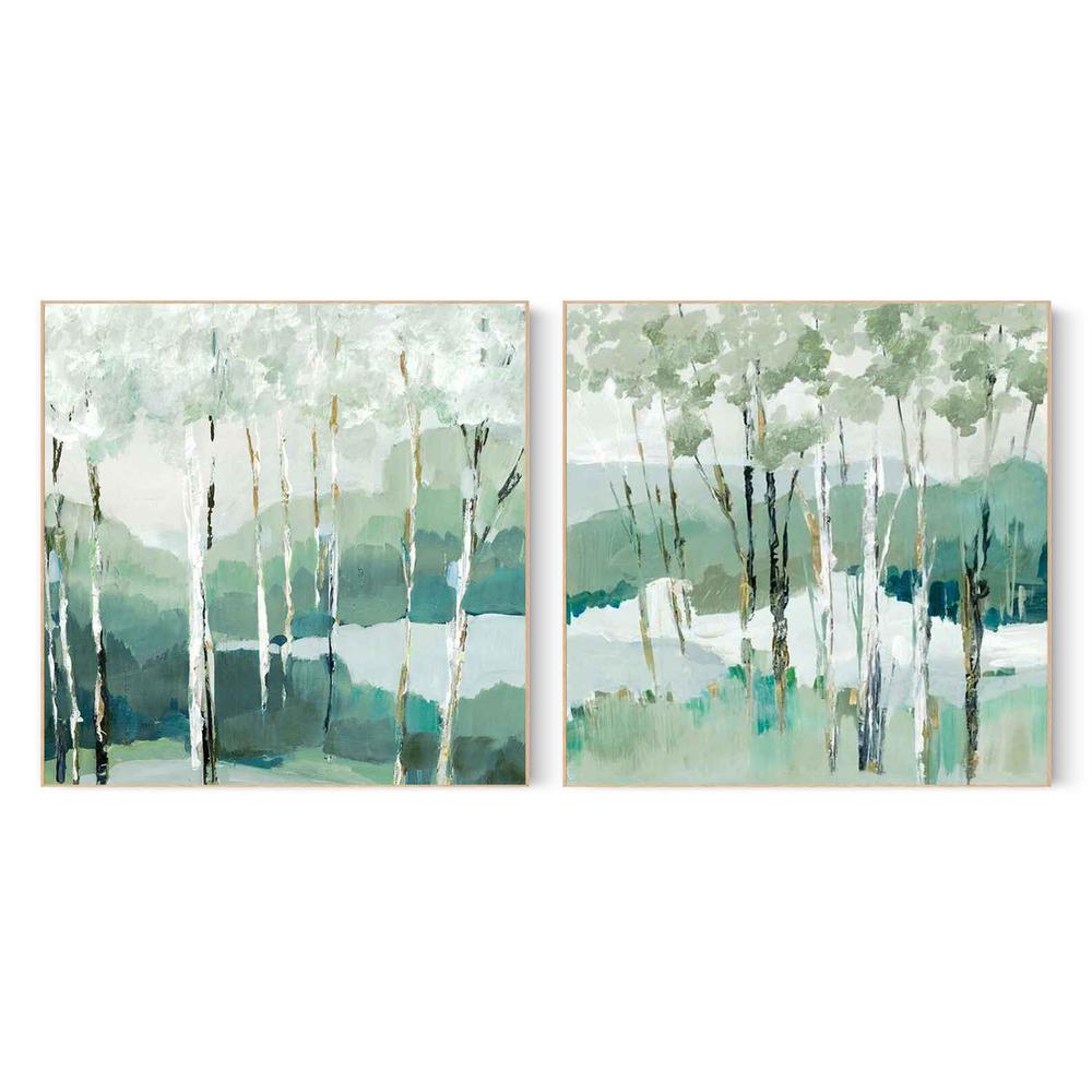 Quiet Birch Forest & Quiet Birch Forest I , Set Of 2-by-Lera-wall-art-print-canvas-poster-framed-Gioia