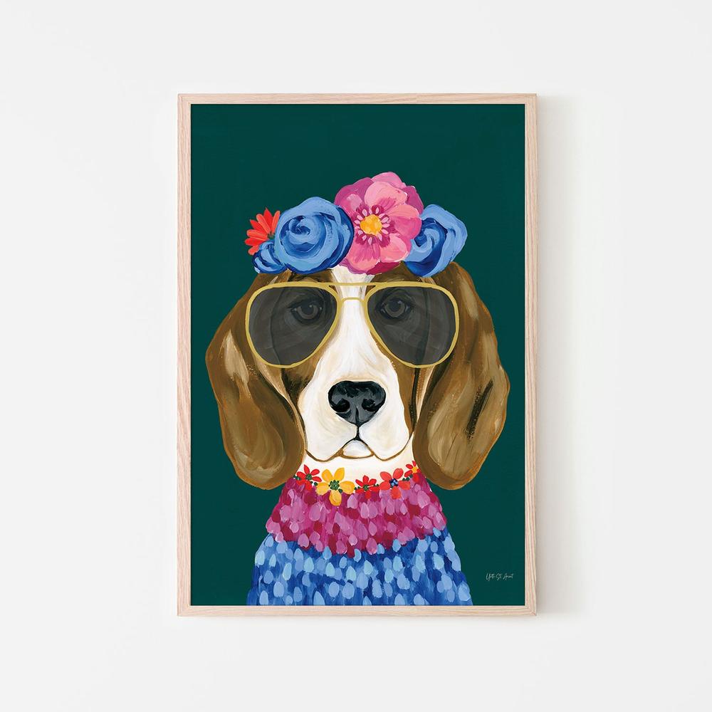 Regal Beagle-by-Yvette St. Amant-wall-art-print-canvas-poster-framed-Gioia