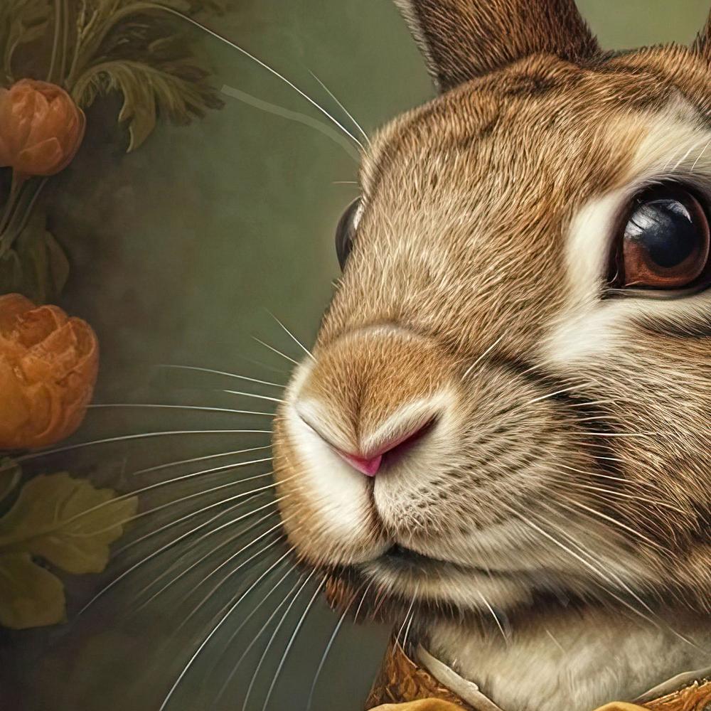Regal Rabbit Portrait-by-Treechild-wall-art-print-canvas-poster-framed-Gioia