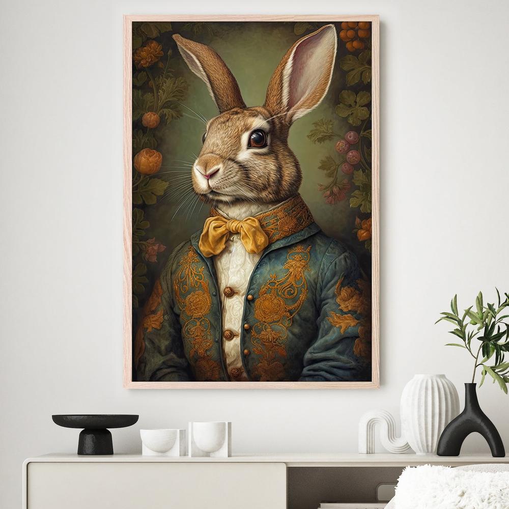 Regal Rabbit Portrait-by-Treechild-wall-art-print-canvas-poster-framed-Gioia