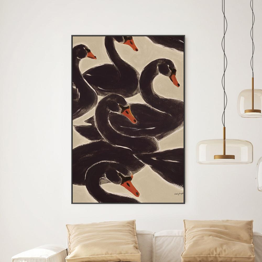 Reprieve Black Swan-by-Haley Knighten-wall-art-print-canvas-poster-framed-Gioia