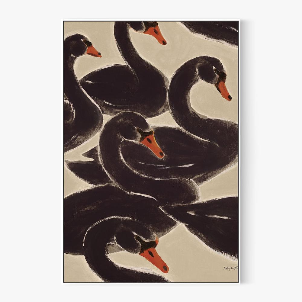 Reprieve Black Swan-by-Haley Knighten-wall-art-print-canvas-poster-framed-Gioia