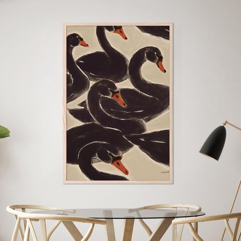 Reprieve Black Swan-by-Haley Knighten-wall-art-print-canvas-poster-framed-Gioia