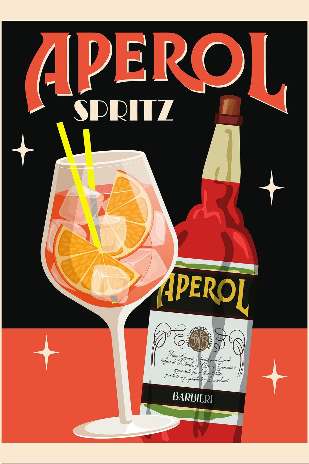 Retro Orange Cocktail-by-WallChart Art Studio-wall-art-print-canvas-poster-framed-Gioia