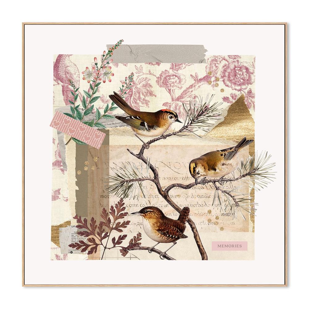 wall-art-print-canvas-poster-framed-Rustic Bird Collage-4