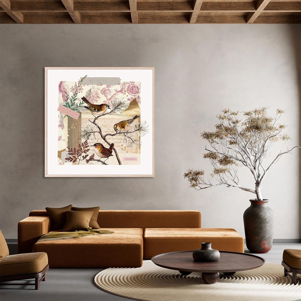 wall-art-print-canvas-poster-framed-Rustic Bird Collage-8
