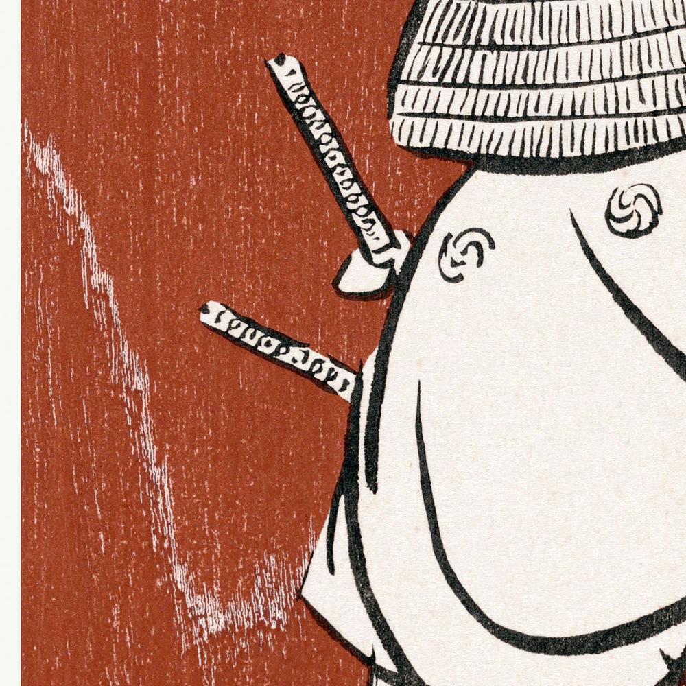 Samurai One of Four (1920s)-by-Kamisaka Sekka-wall-art-print-canvas-poster-framed-Gioia