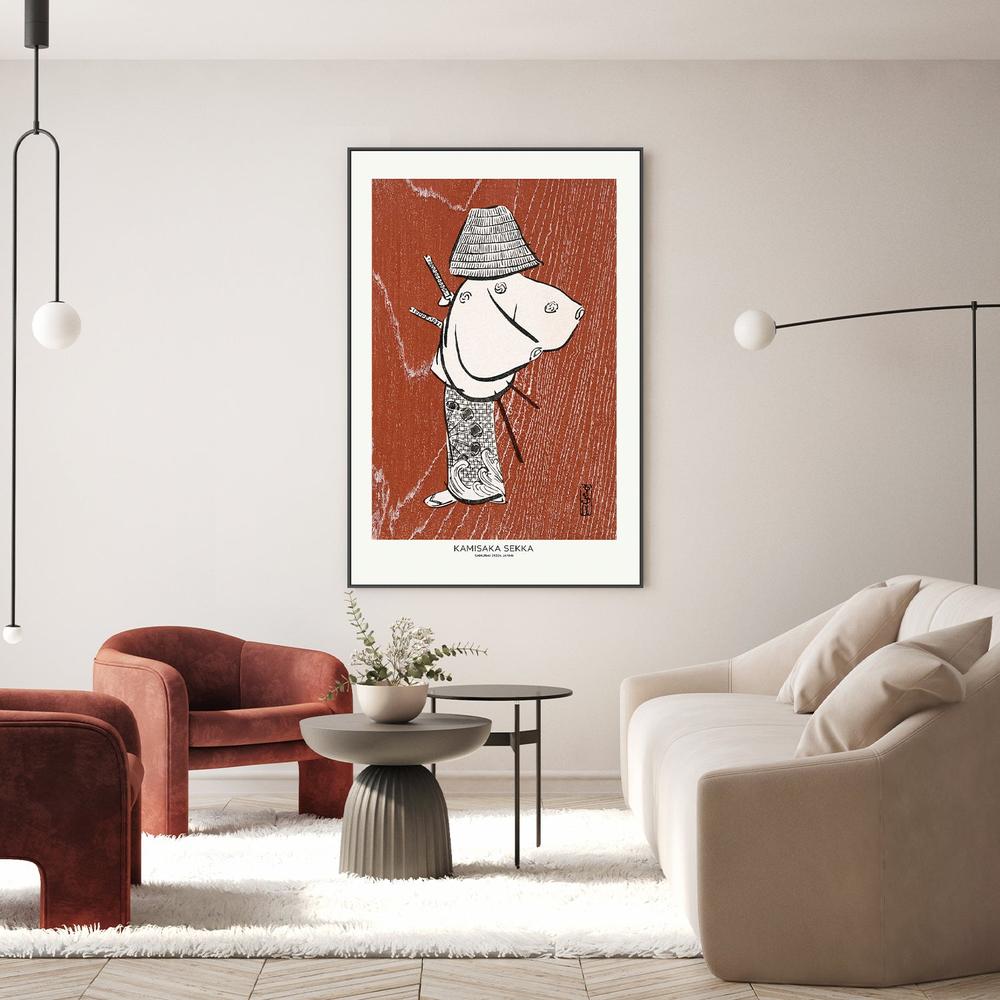 Samurai One of Four (1920s)-by-Kamisaka Sekka-wall-art-print-canvas-poster-framed-Gioia