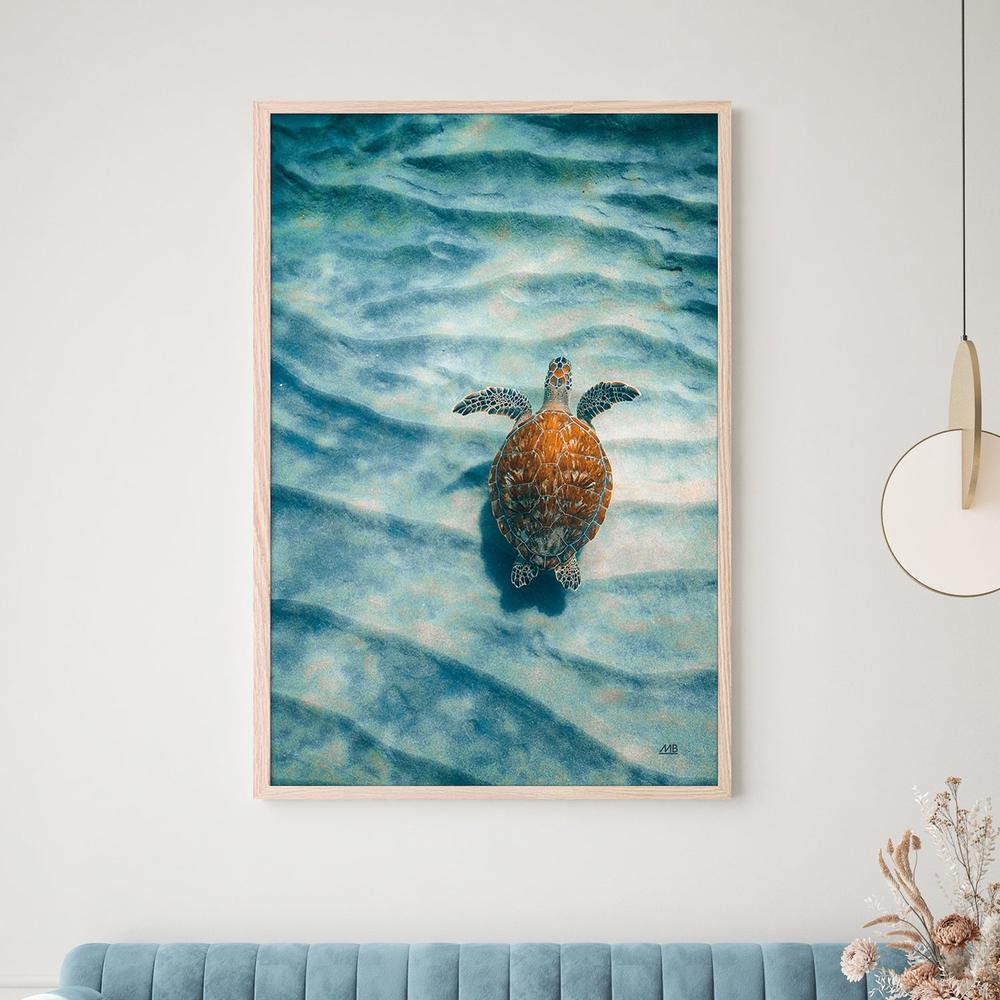 Sandbar Sea Turtle, Style A-by-Max Blakesberg Studios-wall-art-print-canvas-poster-framed-Gioia
