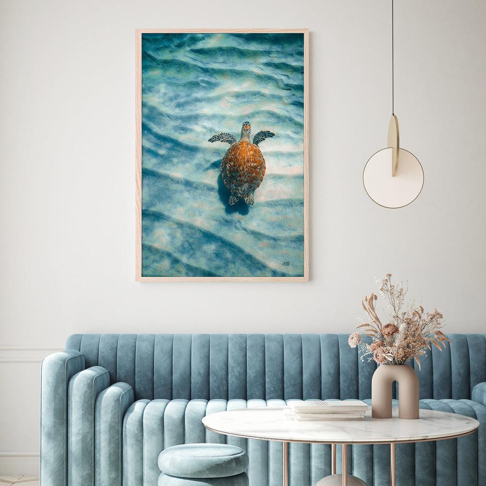 Sandbar Sea Turtle, Style A-by-Max Blakesberg Studios-wall-art-print-canvas-poster-framed-Gioia