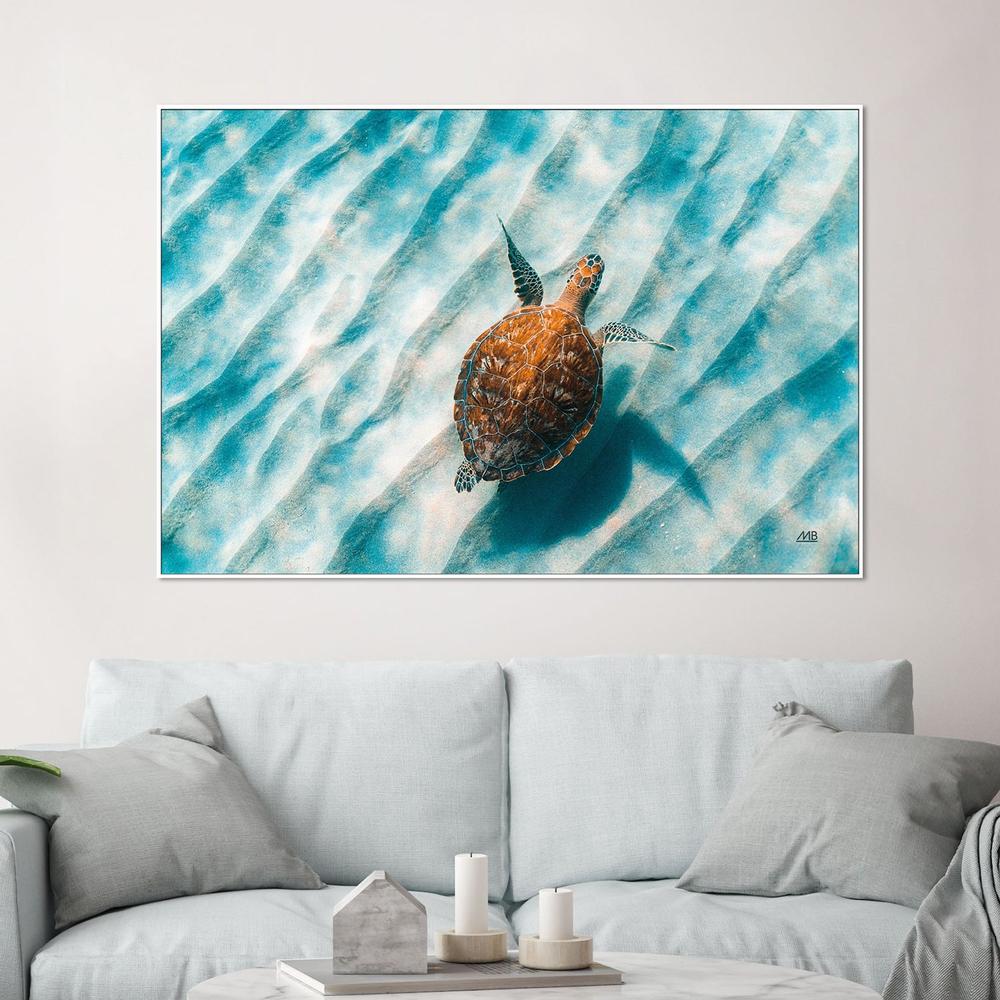 Sandbar Sea Turtle, Style B-by-Max Blakesberg Studios-wall-art-print-canvas-poster-framed-Gioia
