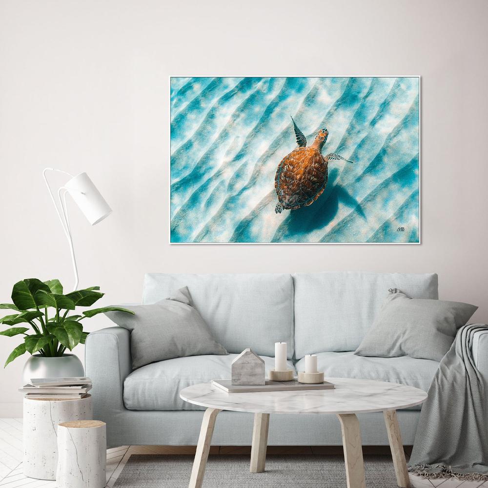Sandbar Sea Turtle, Style B-by-Max Blakesberg Studios-wall-art-print-canvas-poster-framed-Gioia