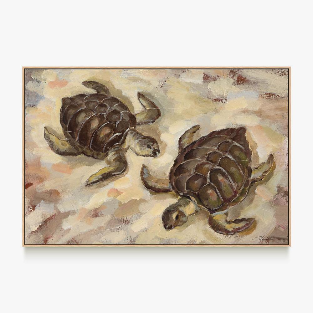 Sea Turtles on the Sand-by-Silvia Vassileva-wall-art-print-canvas-poster-framed-Gioia
