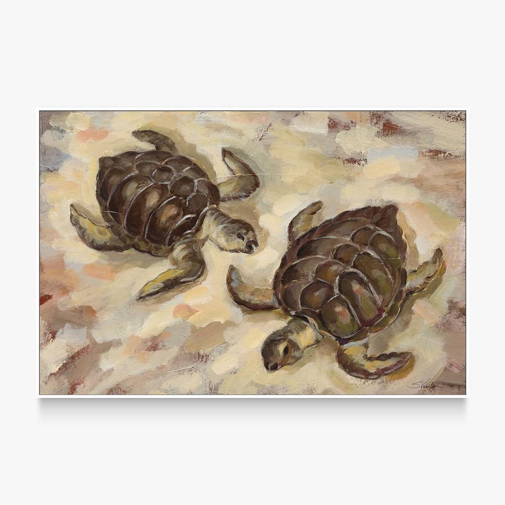 Sea Turtles on the Sand-by-Silvia Vassileva-wall-art-print-canvas-poster-framed-Gioia