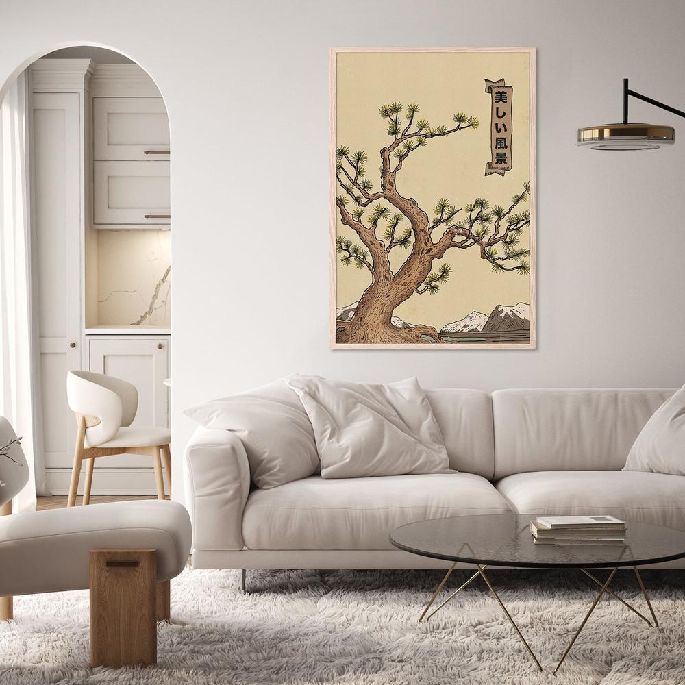 Serene Japanese Pine Landscape-by-Nicholas-wall-art-print-canvas-poster-framed-Gioia