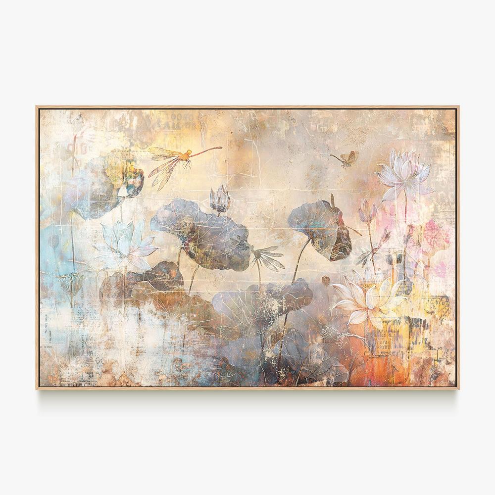 Serene Lotus Dragonfly-by-Rafal Kulik-wall-art-print-canvas-poster-framed-Gioia