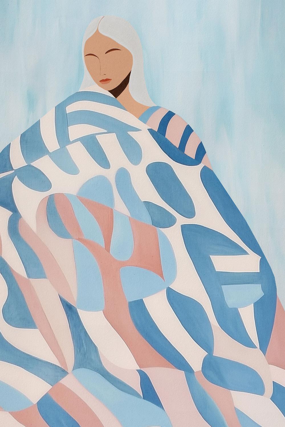 Serene Patterned Woman-by-Essa Van Reis-wall-art-print-canvas-poster-framed-Gioia