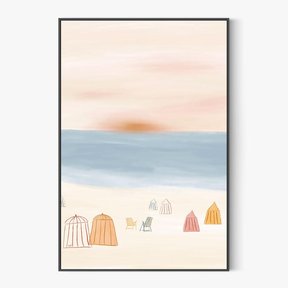 Serene Sunset Beach-by-Menina Lisboa-wall-art-print-canvas-poster-framed-Gioia