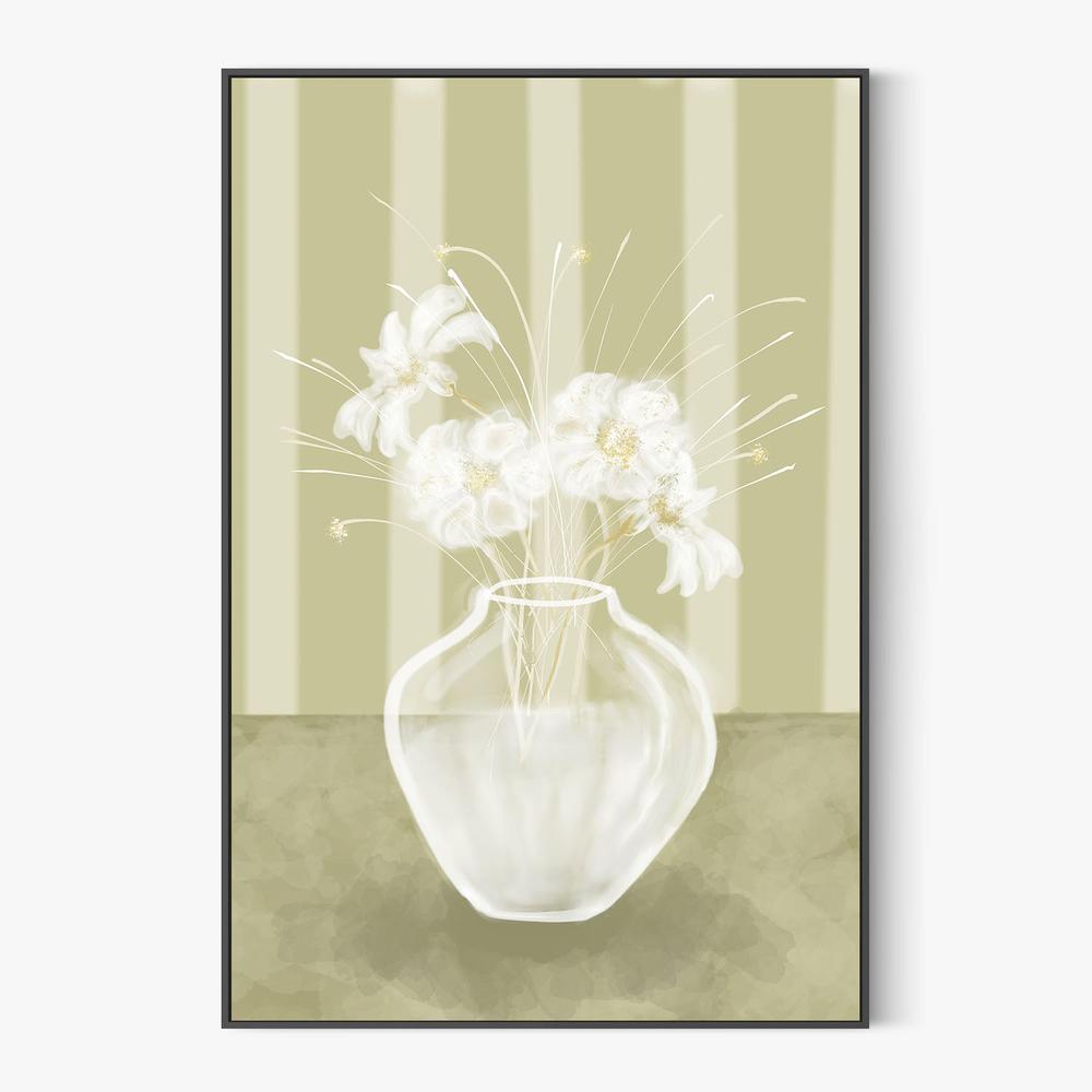 Serene White Flowers-by-Sannel Larson-wall-art-print-canvas-poster-framed-Gioia