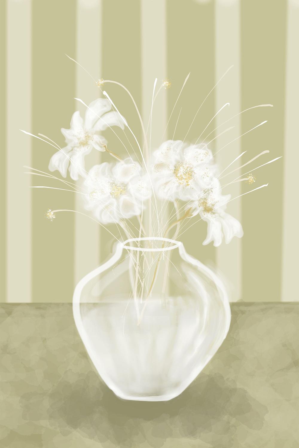 Serene White Flowers-by-Sannel Larson-wall-art-print-canvas-poster-framed-Gioia