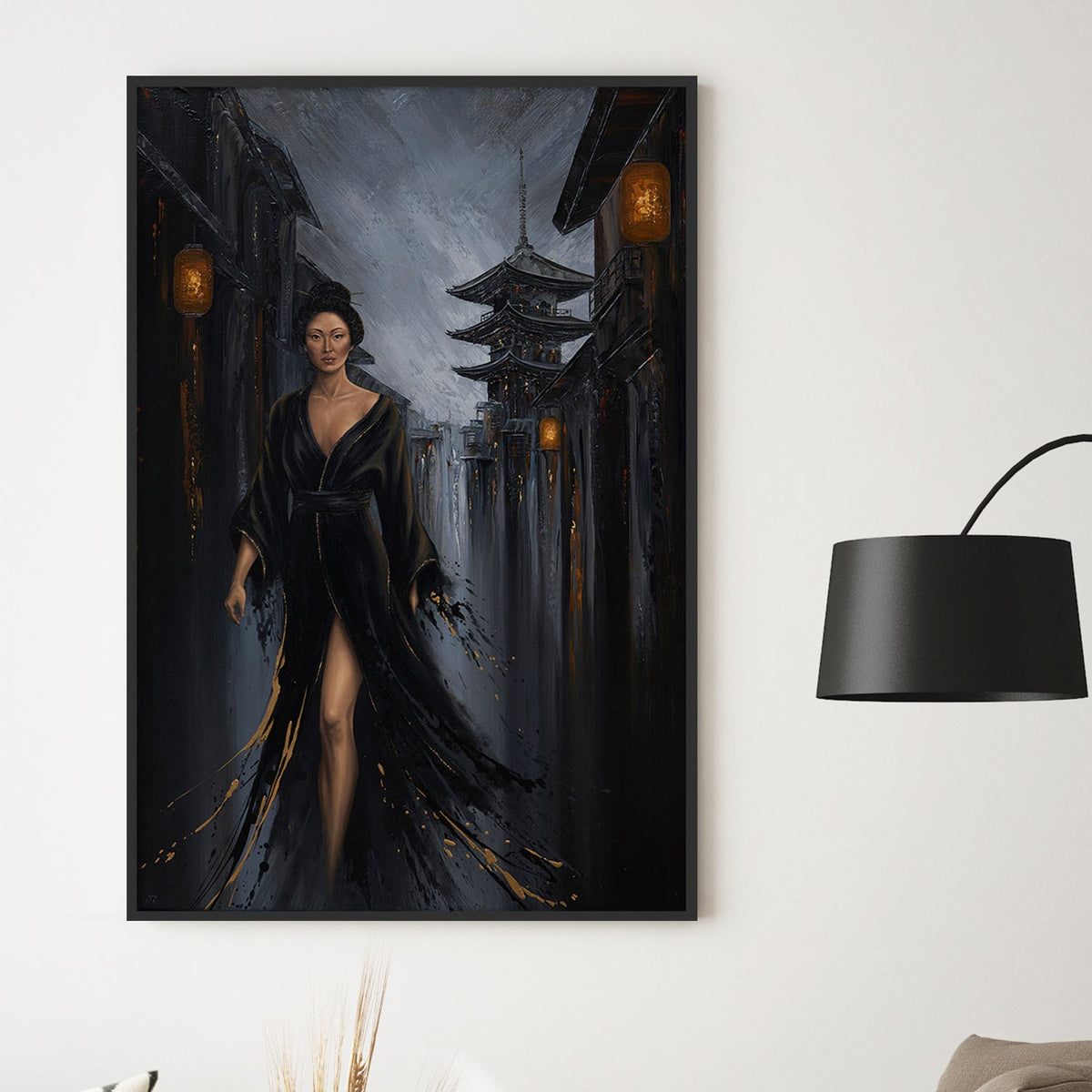 Shadow of the Geisha-by-Isabella Karolewicz-wall-art-print-canvas-poster-framed-Gioia
