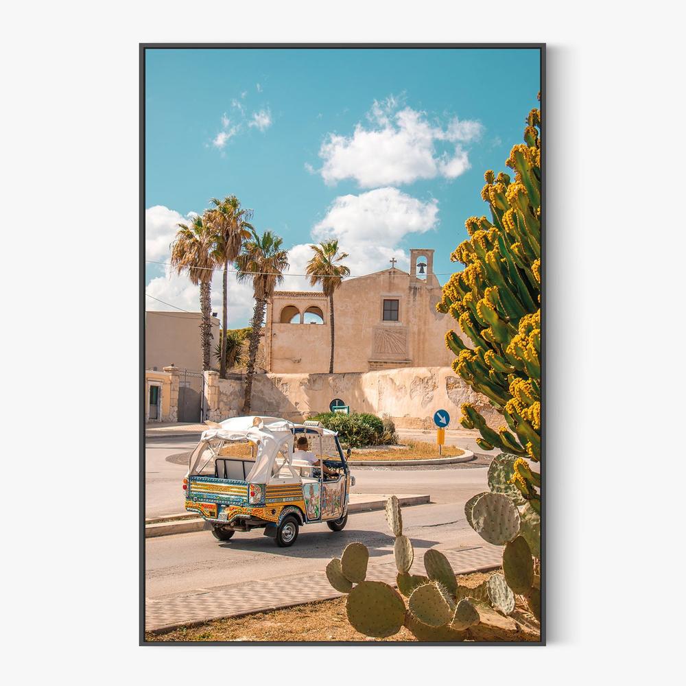 Sicilian Ape Car Scene-by-Gabor Estefan-wall-art-print-canvas-poster-framed-Gioia