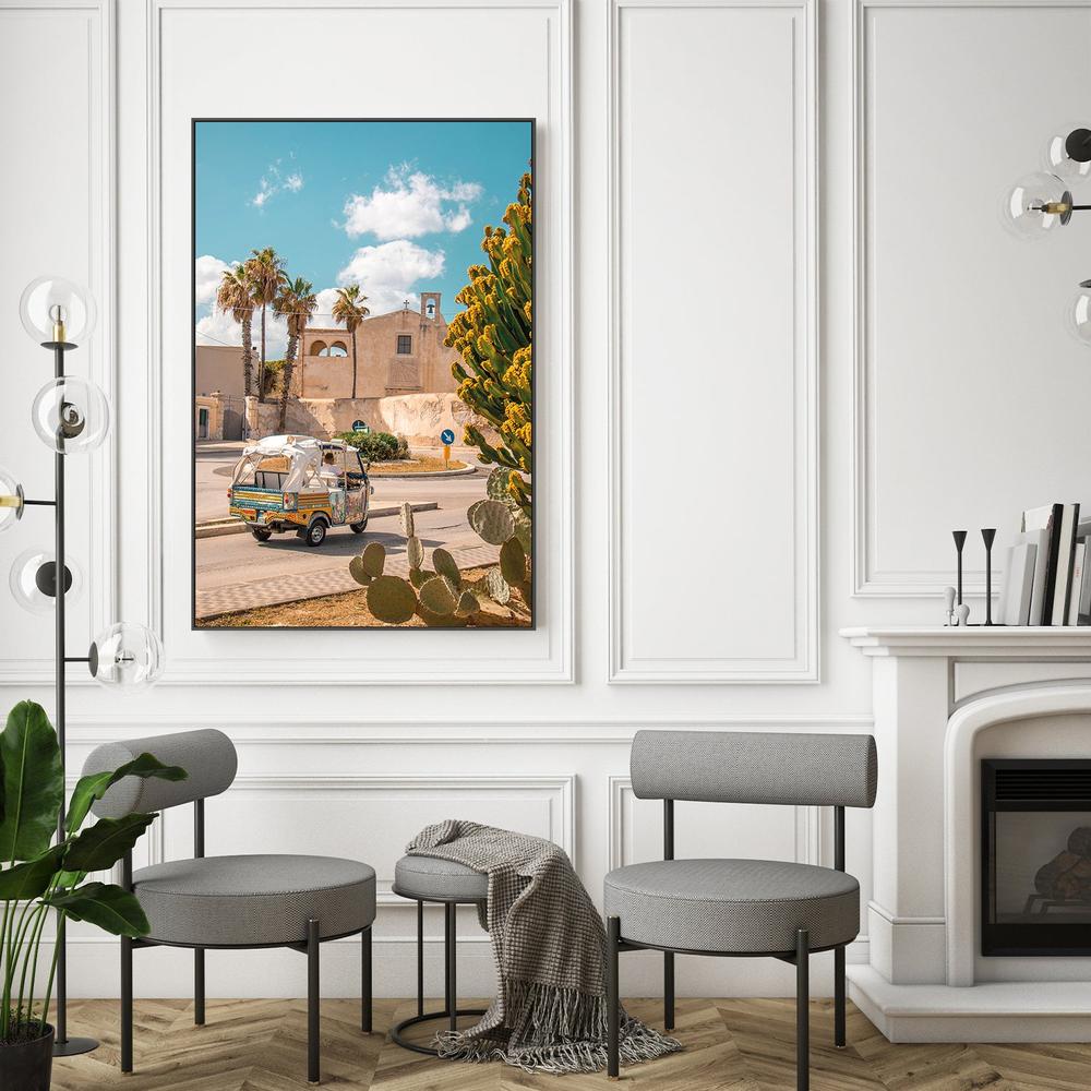 Sicilian Ape Car Scene-by-Gabor Estefan-wall-art-print-canvas-poster-framed-Gioia