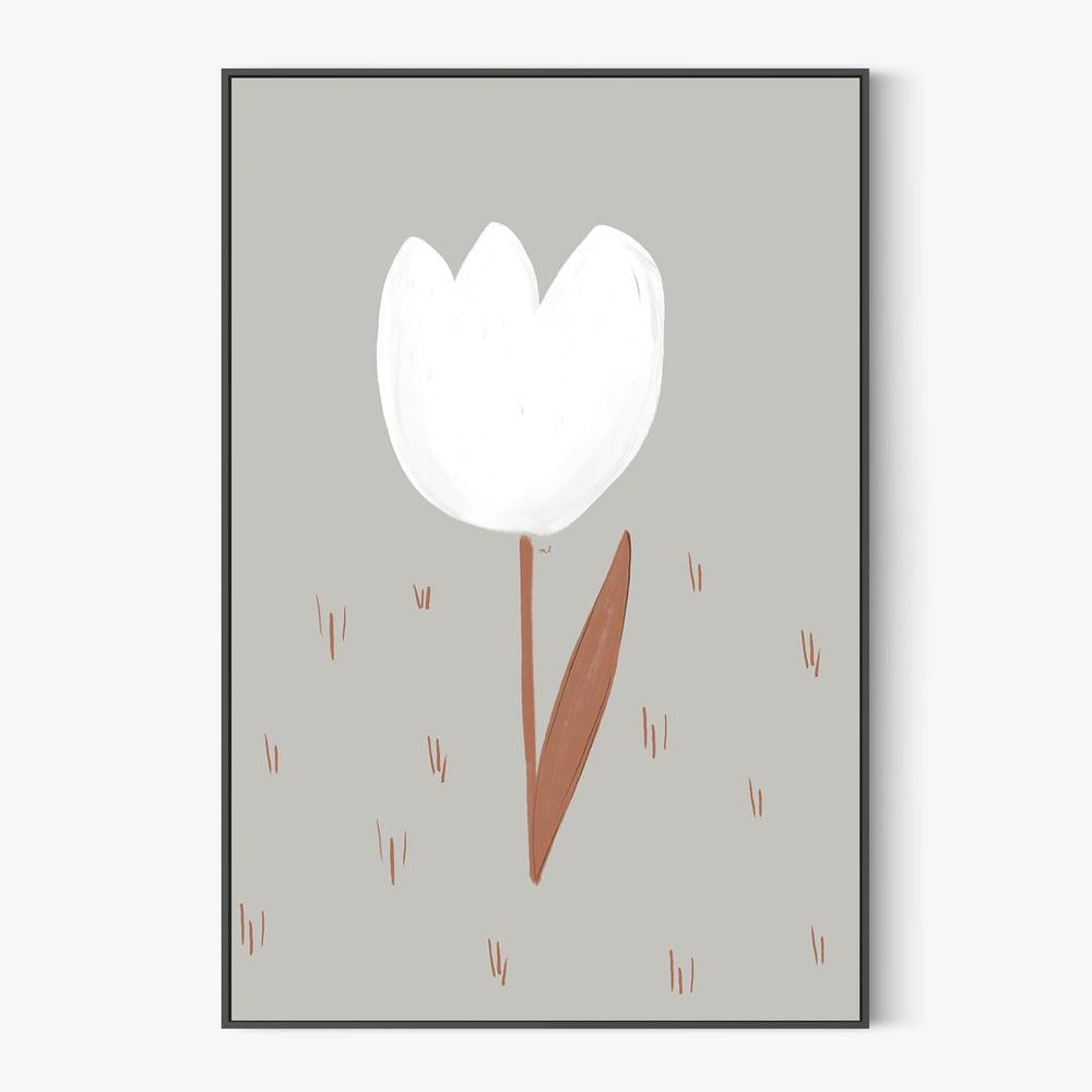 Soft White Tulip-by-Menina Lisboa-wall-art-print-canvas-poster-framed-Gioia