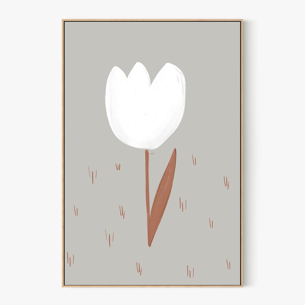 Soft White Tulip-by-Menina Lisboa-wall-art-print-canvas-poster-framed-Gioia