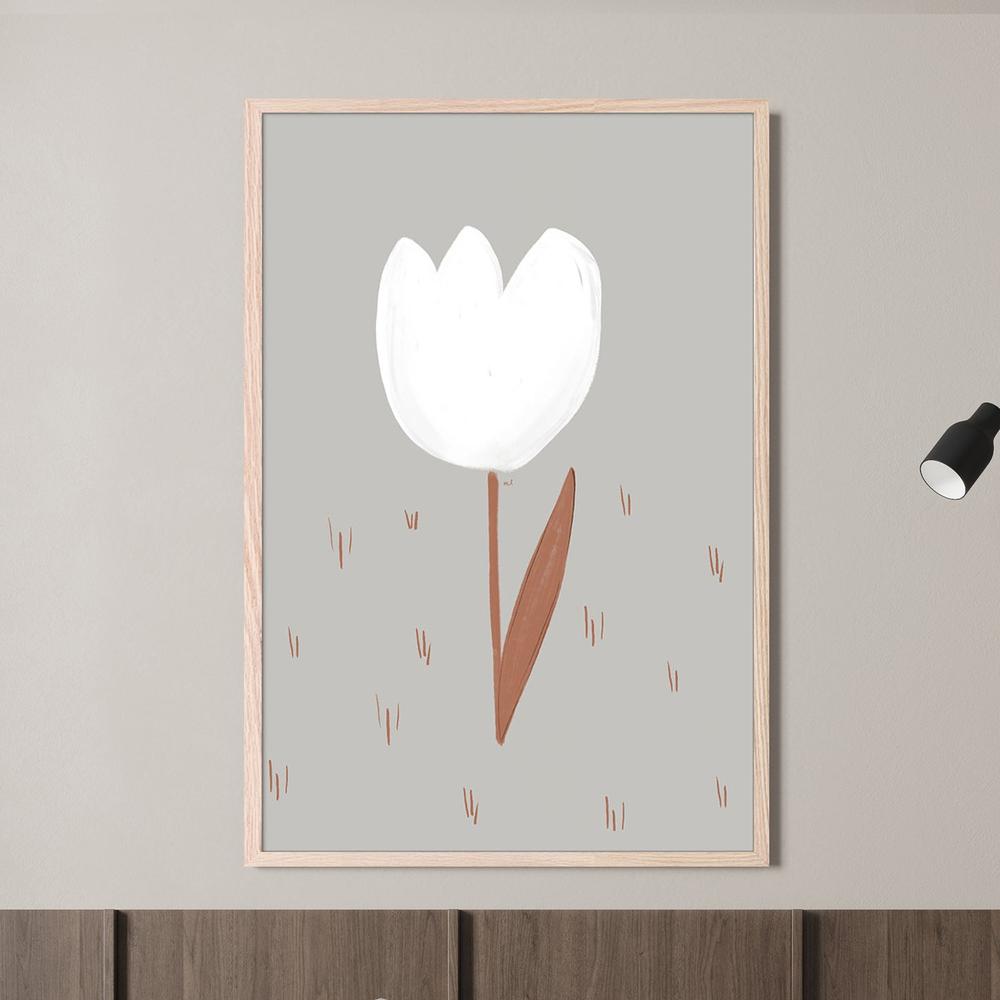 Soft White Tulip-by-Menina Lisboa-wall-art-print-canvas-poster-framed-Gioia