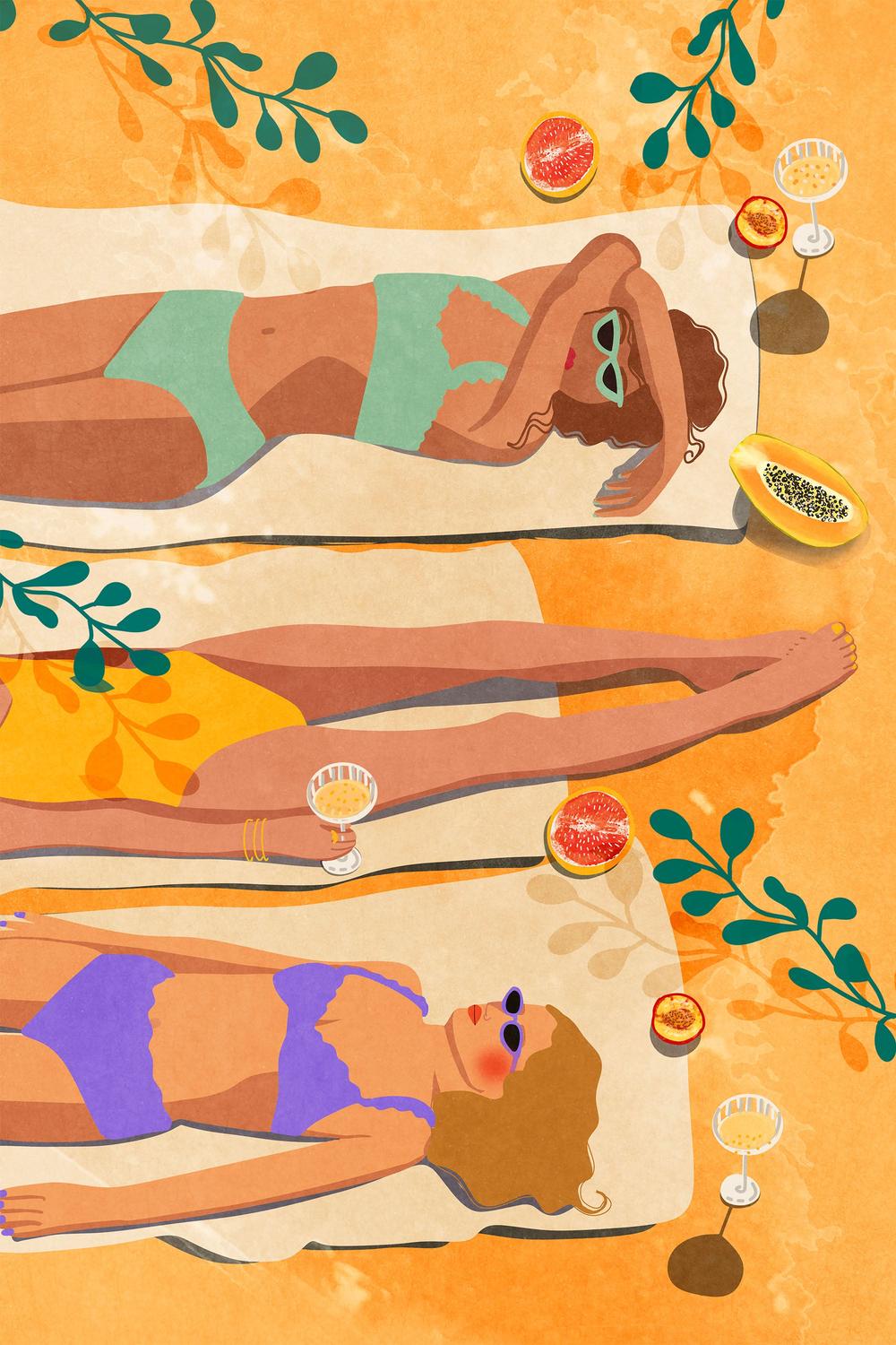 Summer Girls-by-Raissa Oltmanns-wall-art-print-canvas-poster-framed-Gioia