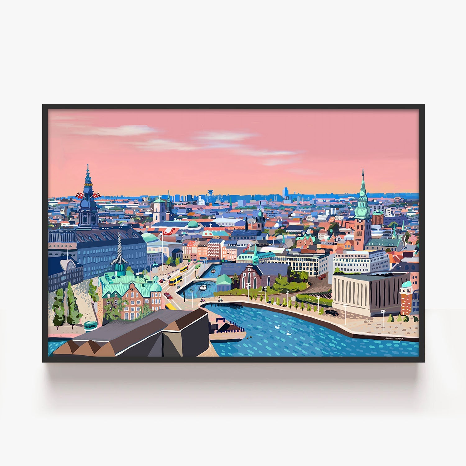 SunriseIn Copenhagen-by-Emma Forsberg-wall-art-print-canvas-poster-framed-Gioia