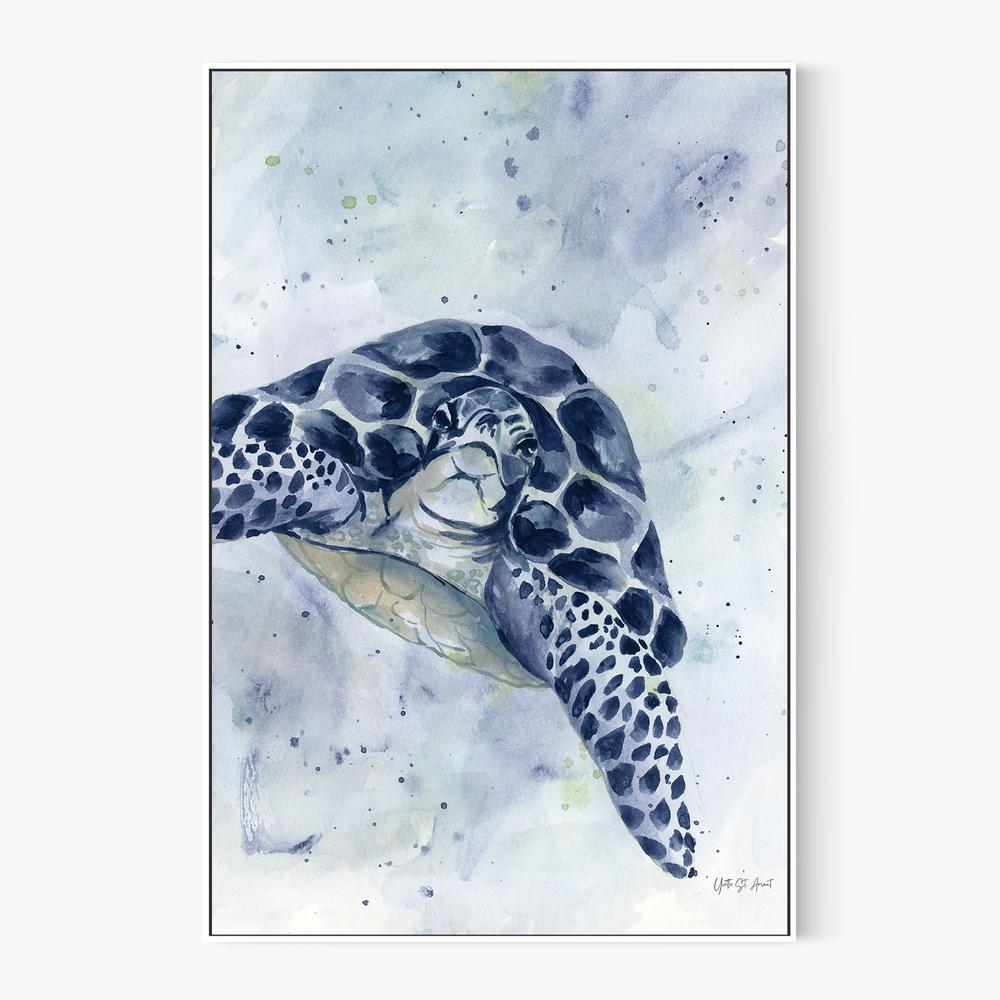 Swimming Sea Turtle-by-Yvette St. Amant-wall-art-print-canvas-poster-framed-Gioia