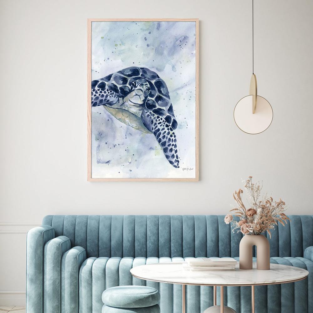 Swimming Sea Turtle-by-Yvette St. Amant-wall-art-print-canvas-poster-framed-Gioia