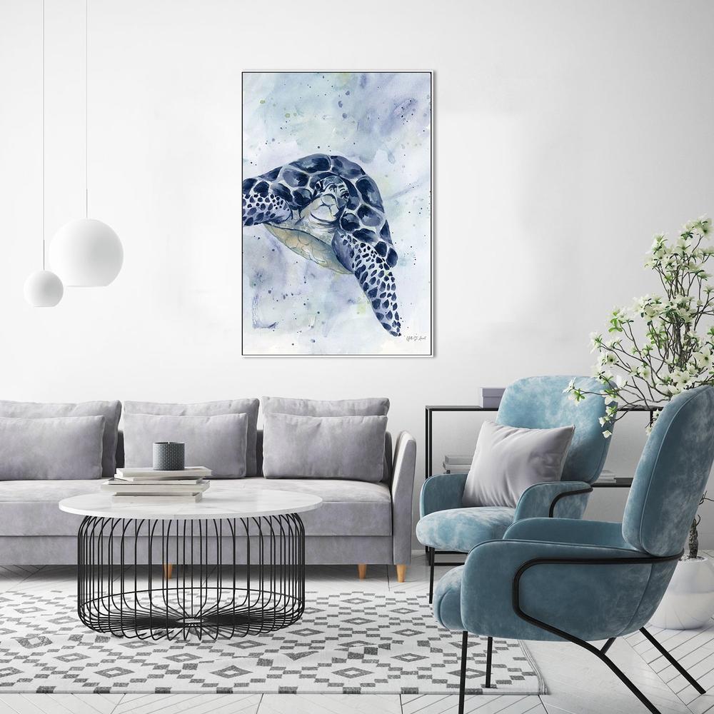 Swimming Sea Turtle-by-Yvette St. Amant-wall-art-print-canvas-poster-framed-Gioia