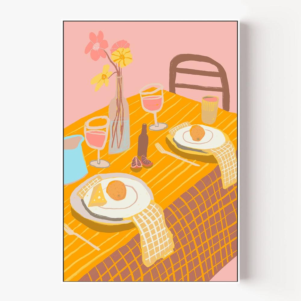 Table Setting Pink-by-Sharyn Bursic-wall-art-print-canvas-poster-framed-Gioia