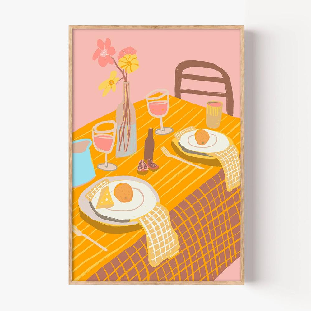 Table Setting Pink-by-Sharyn Bursic-wall-art-print-canvas-poster-framed-Gioia