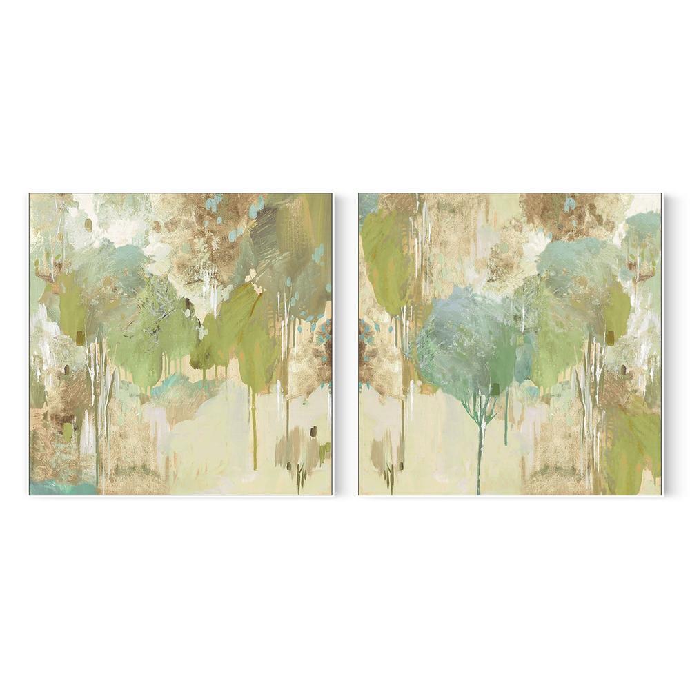 Teal Forest , Style A & B , Set Of 2-by-Lera-wall-art-print-canvas-poster-framed-Gioia