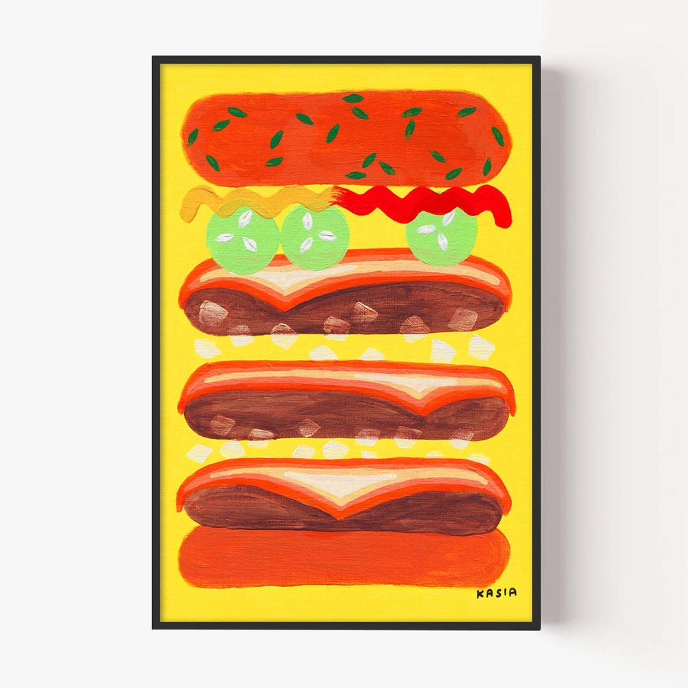 The Divine Cheeseburger-by-Kasia Amanda-wall-art-print-canvas-poster-framed-Gioia